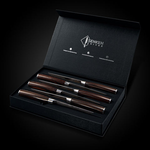 Senken Knives acabado damasco de acero al carbono