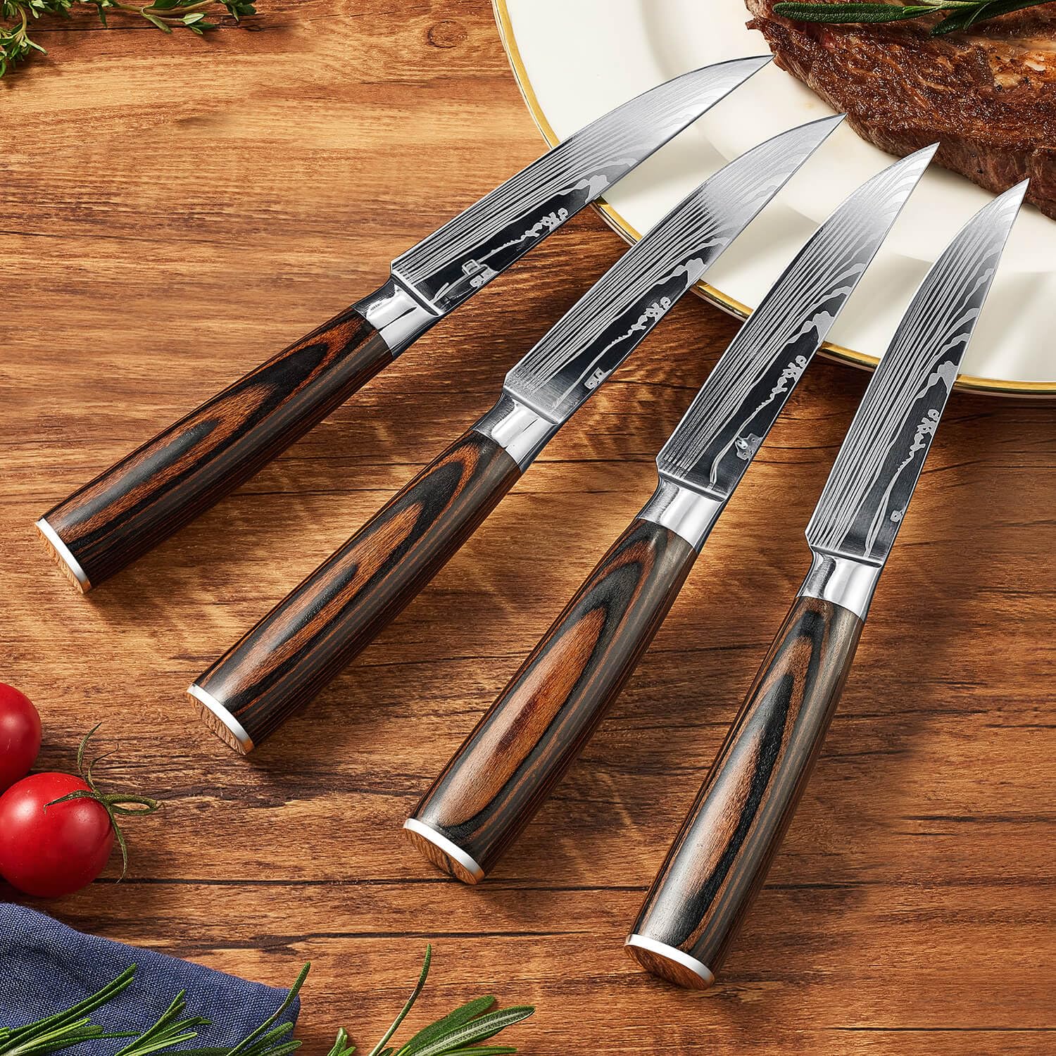Senken Knives hoja recta sin serrar para bistec grueso