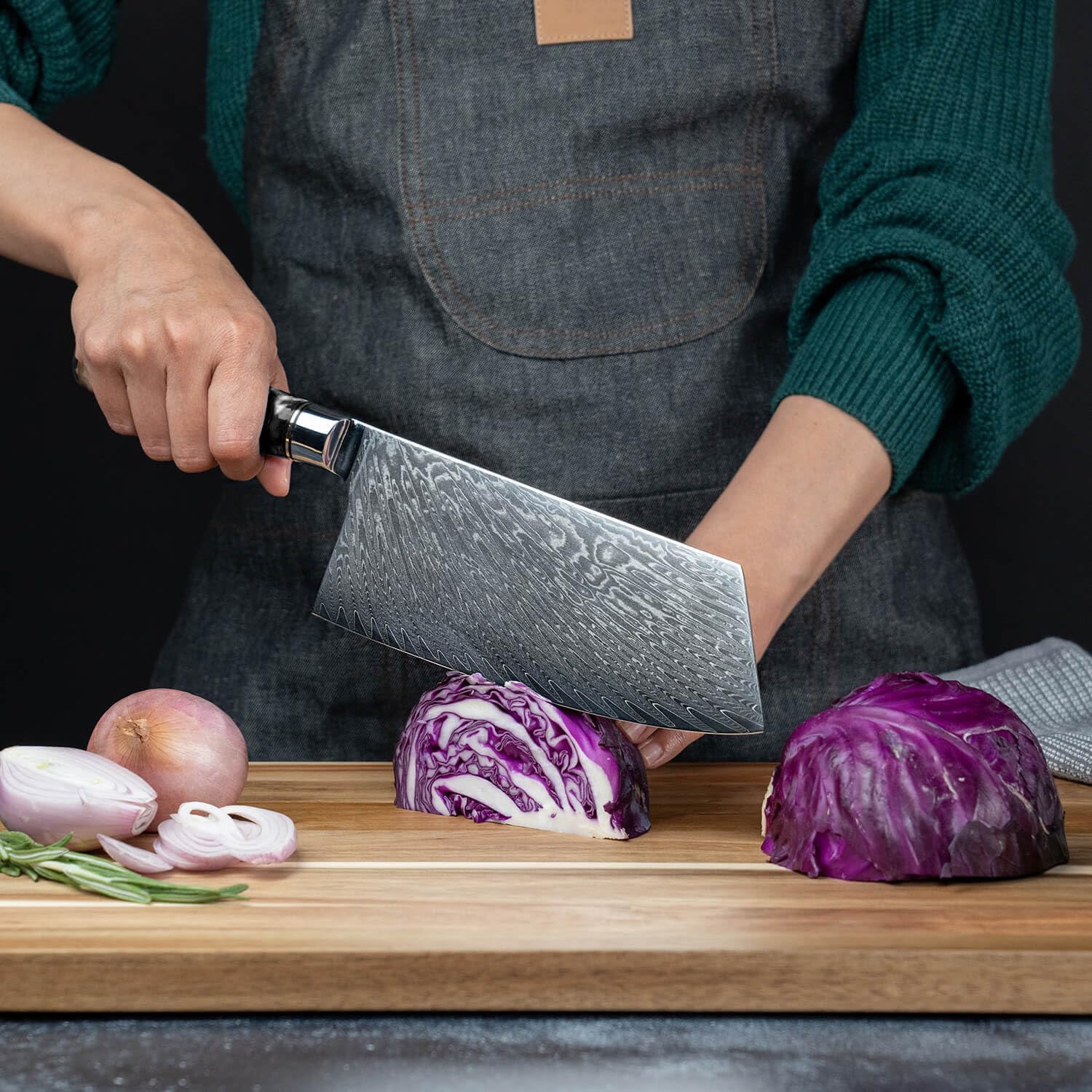 Senken Tsunami: cuchillo hacha robusto para picar carne y verduras.