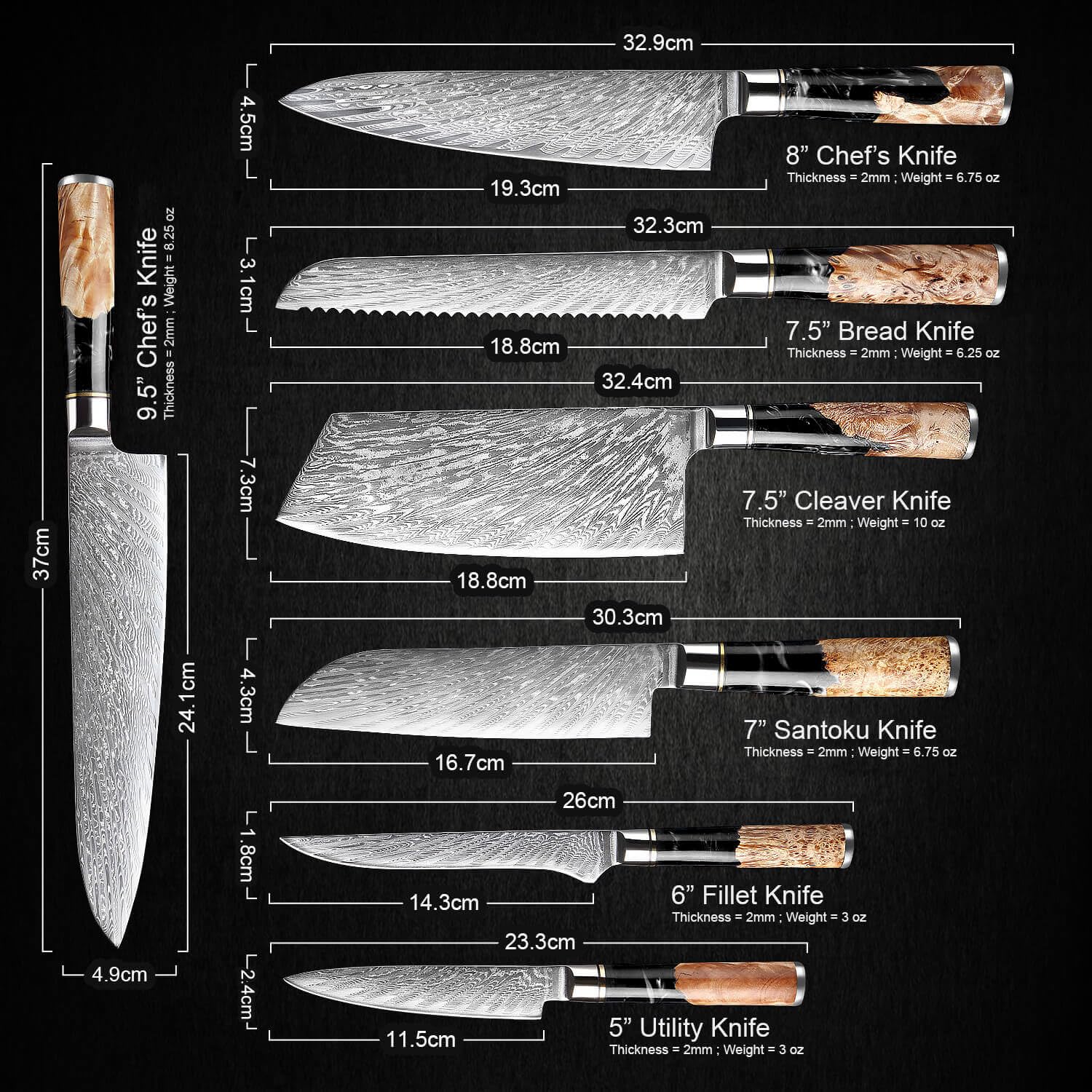 Senken Tsunami: cuchillo santoku, precisión para verduras y proteínas.