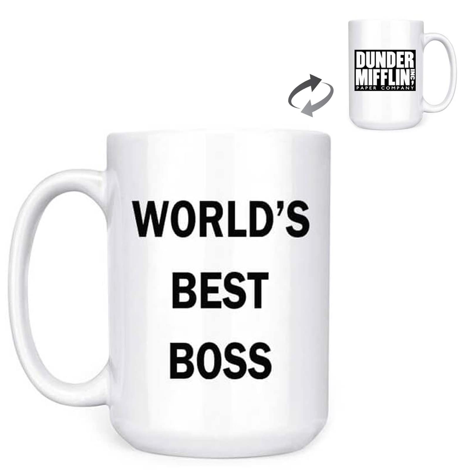 Taza senooe Mejor Jefe Mundo frontal, ideal para empezar el día con humor.