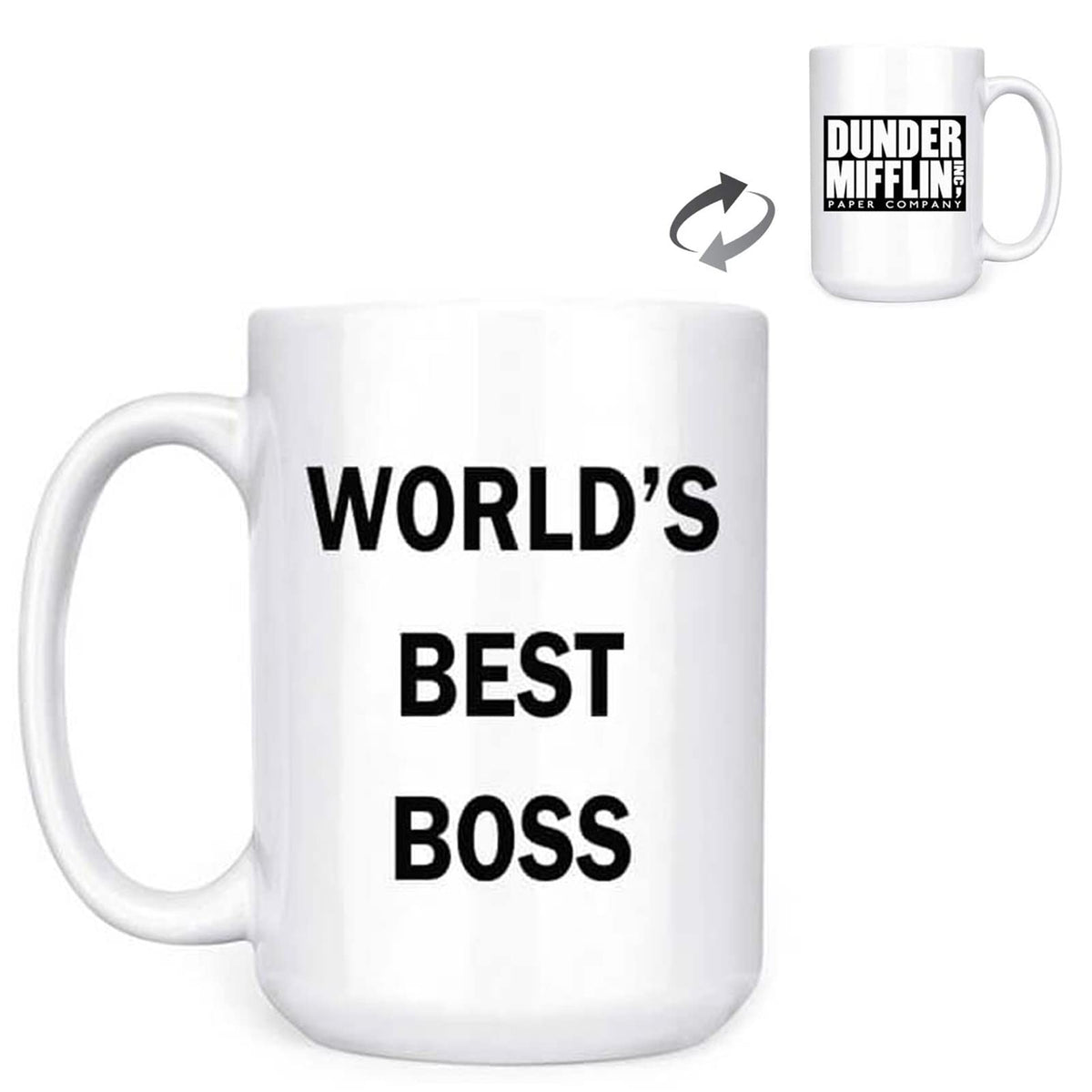 Taza senooe Mejor Jefe Mundo frontal, ideal para empezar el día con humor.