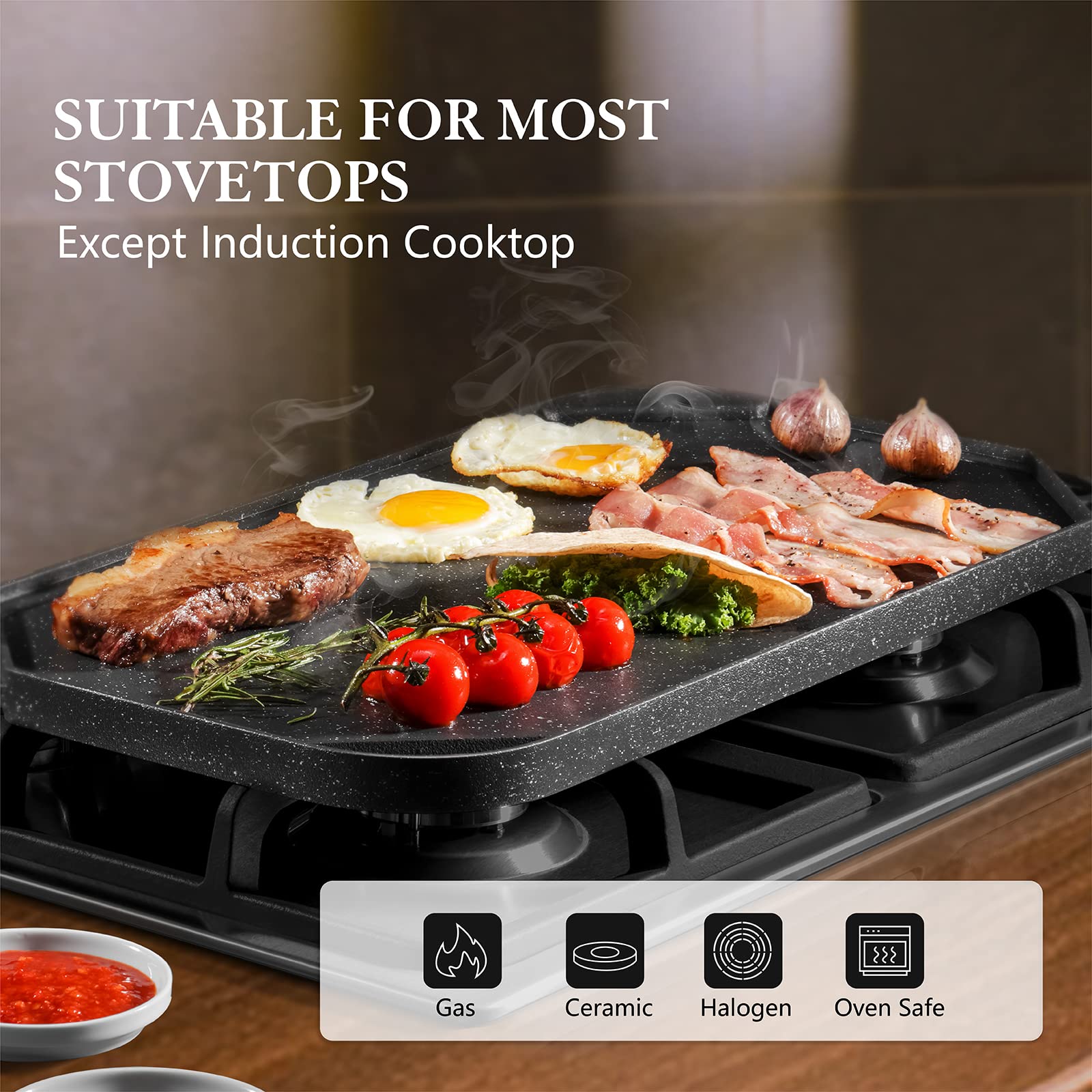 Plancha SENSARTE de aluminio fundido, duradera y distribución uniforme del calor