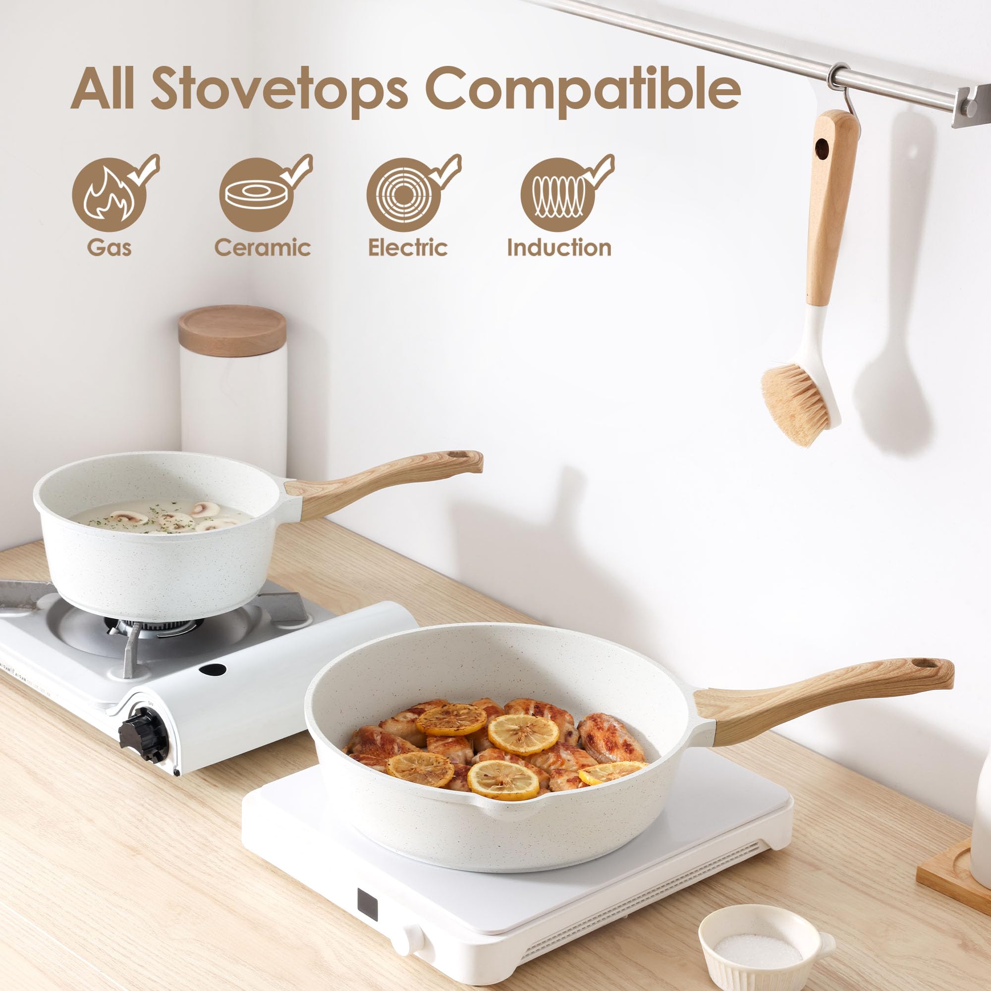 Cazo Sensarte de 2,5 qt con tapa para calentamiento eficiente