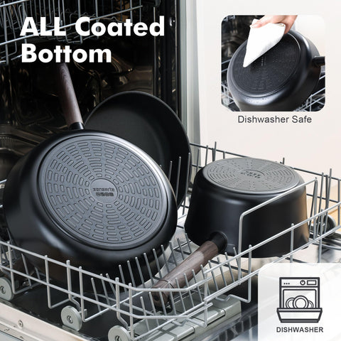 SENSARTE cazuela 4,5 cuartos con tapa de vidrio para sellar humedad