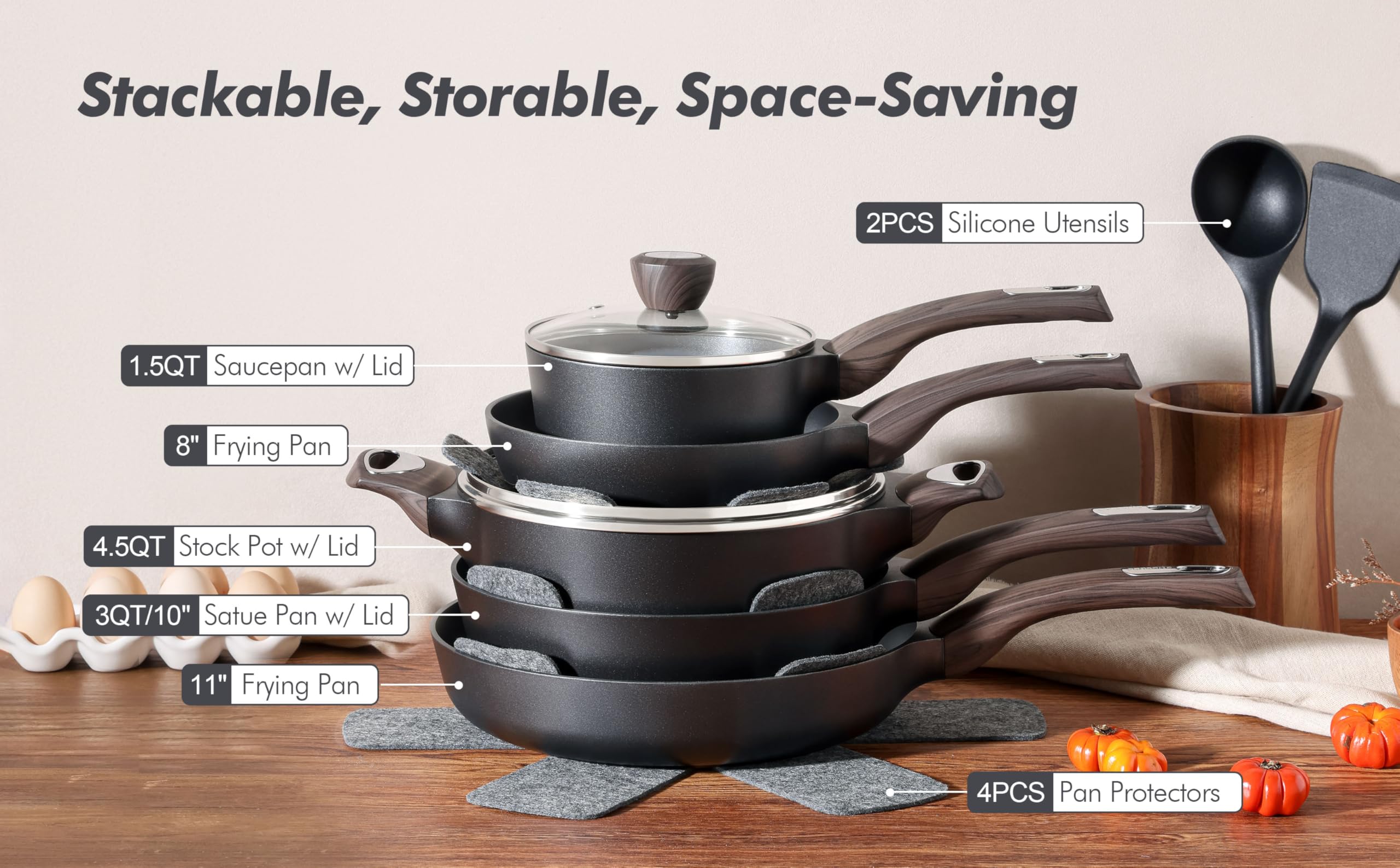 SENSARTE conjunto completo para inducción, versátil para cocinas modernas.