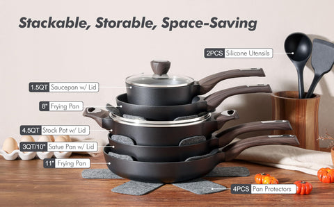 SENSARTE conjunto completo para inducción, versátil para cocinas modernas.