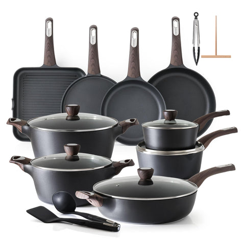 SENSARTE: juego de ollas y sartenes de 26 piezas para cocina eficiente.