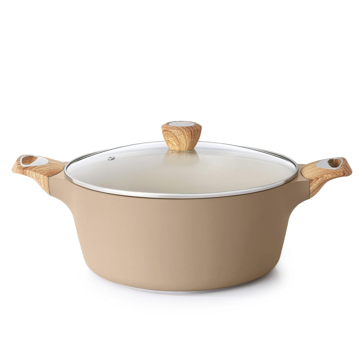 Olla SENSARTE cerámica antiadherente 2,5 L con tapa, cocción más saludable y menos aceite.