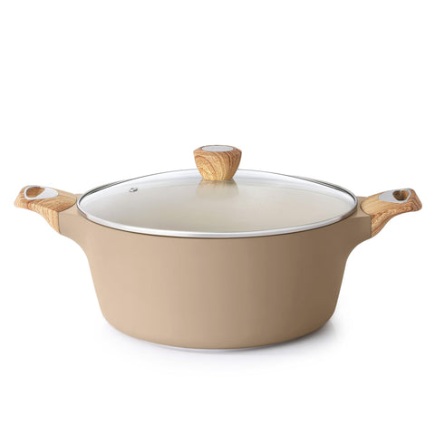 Olla SENSARTE cerámica antiadherente 2,5 L con tapa, cocción más saludable y menos aceite.
