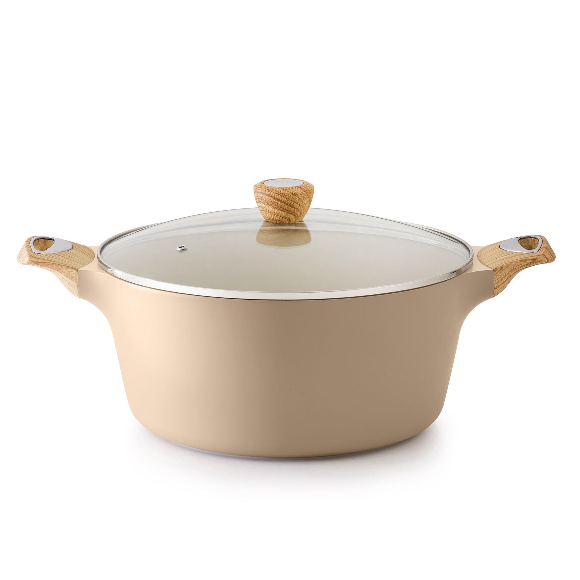 Olla SENSARTE cerámica sin teflón 2.6 qt con tapa, ideal para caldos y guisos.