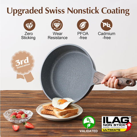 SENSARTE sartén antiadherente granito 11 pulgadas ideal para saltear