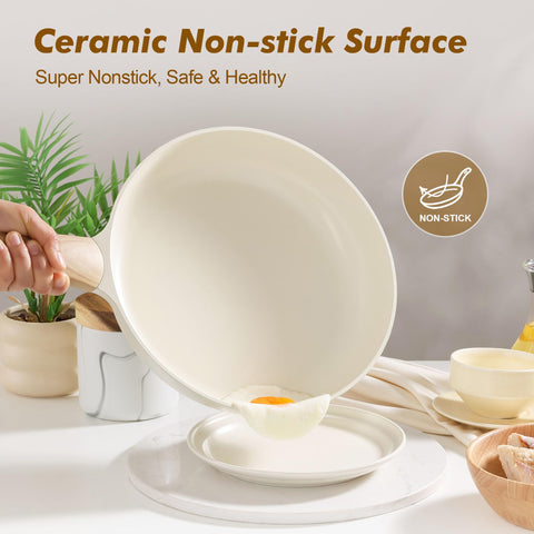 SENSARTE sartén cerámica antiadherente, cocina con menos aceite