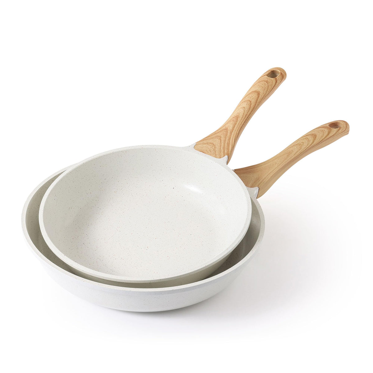 SENSARTE sartén cerámica blanca de 10 pulgadas, ideal para tortilla y cocción uniforme.