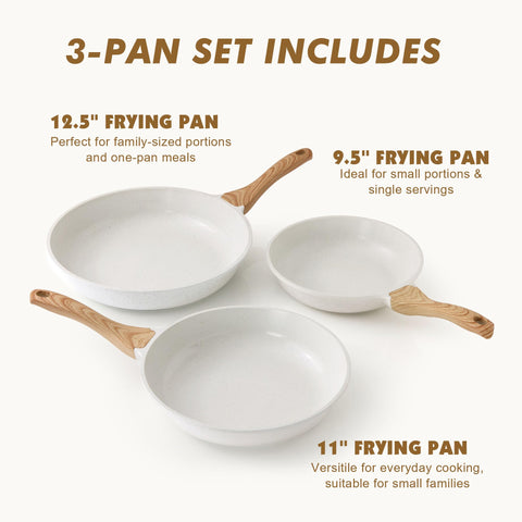 SENSARTE Sarten ceramica blanca de 11 pulgadas ideal para saltear verduras con poco aceite