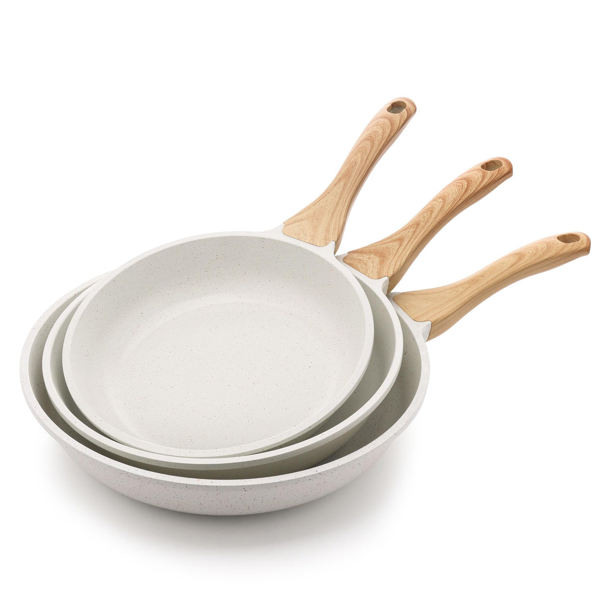 SENSARTE Sarten ceramica blanca de 9-5 pulgadas para freír huevos sin pegar