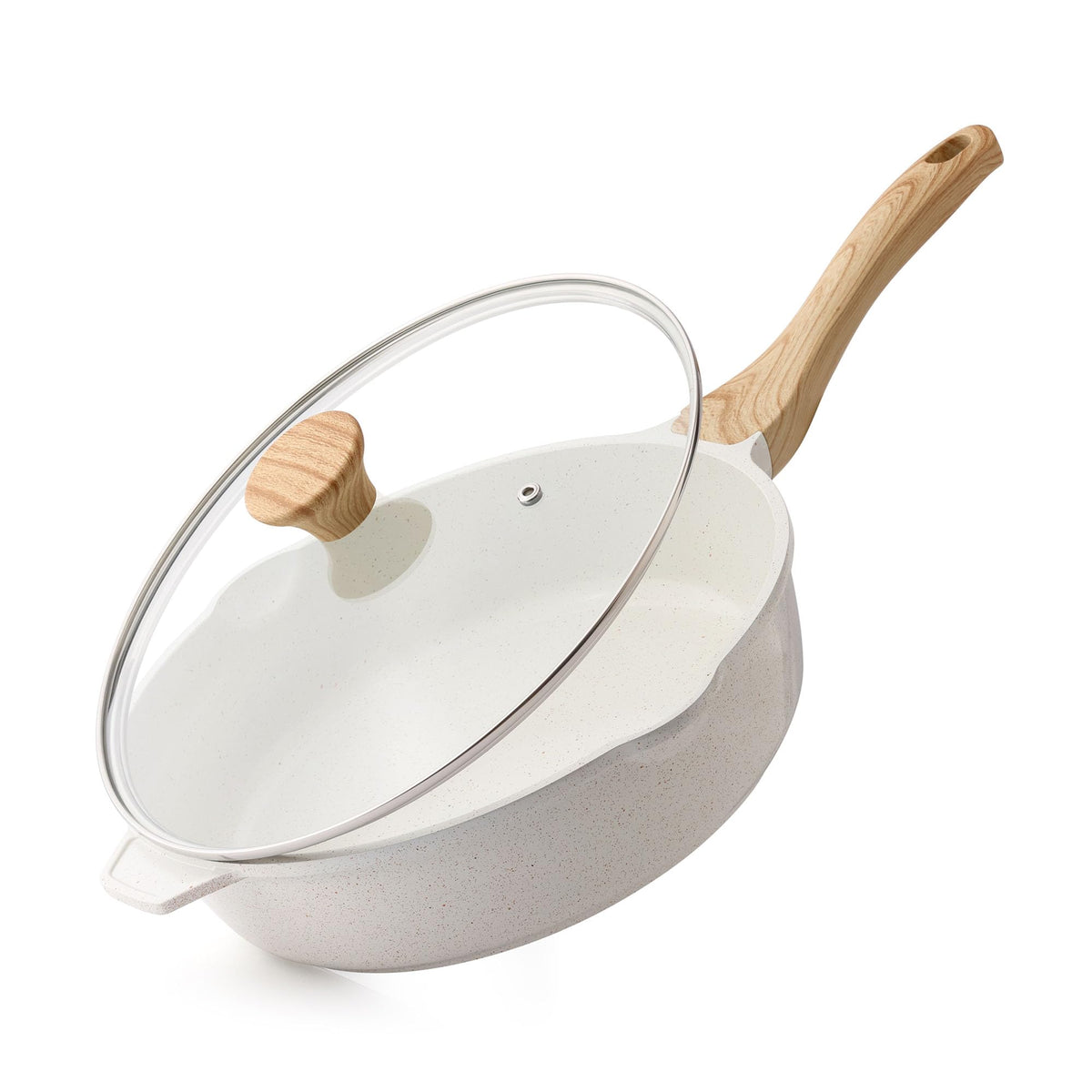 SENSARTE sartén cerámica sin pega con tapa de 3.5qt para cocinar saludable