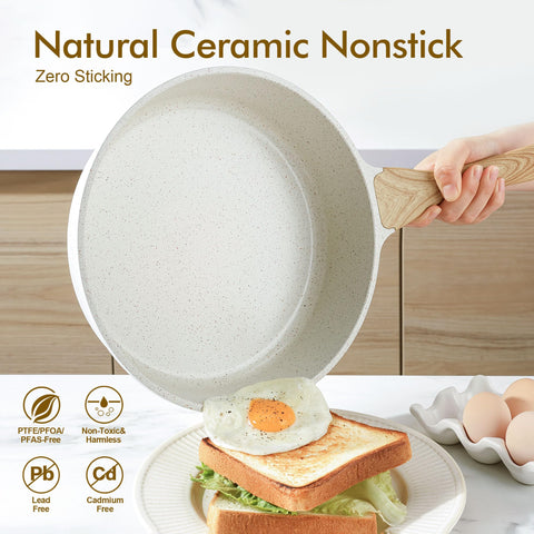 SENSARTE superficie ceramica suave evita que los alimentos se peguen al cocinar.