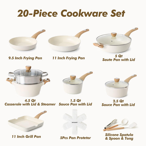 SENSARTE sarten ceramico 11 pulgadas antiadherente, liberacion facil de alimentos.