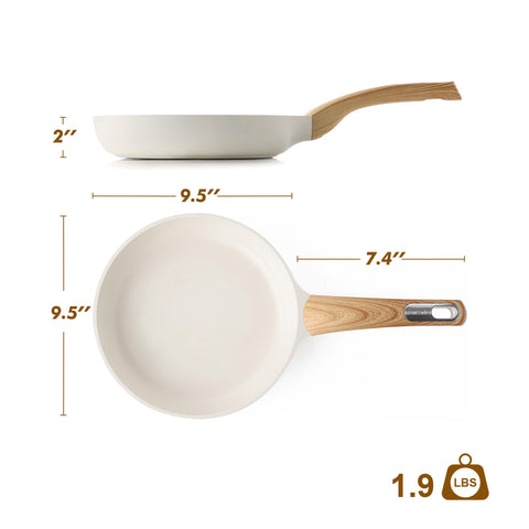 SENSARTE Sartén cerámico de 9,5 pulgadas, diseño ergonómico para omelettes perfectas