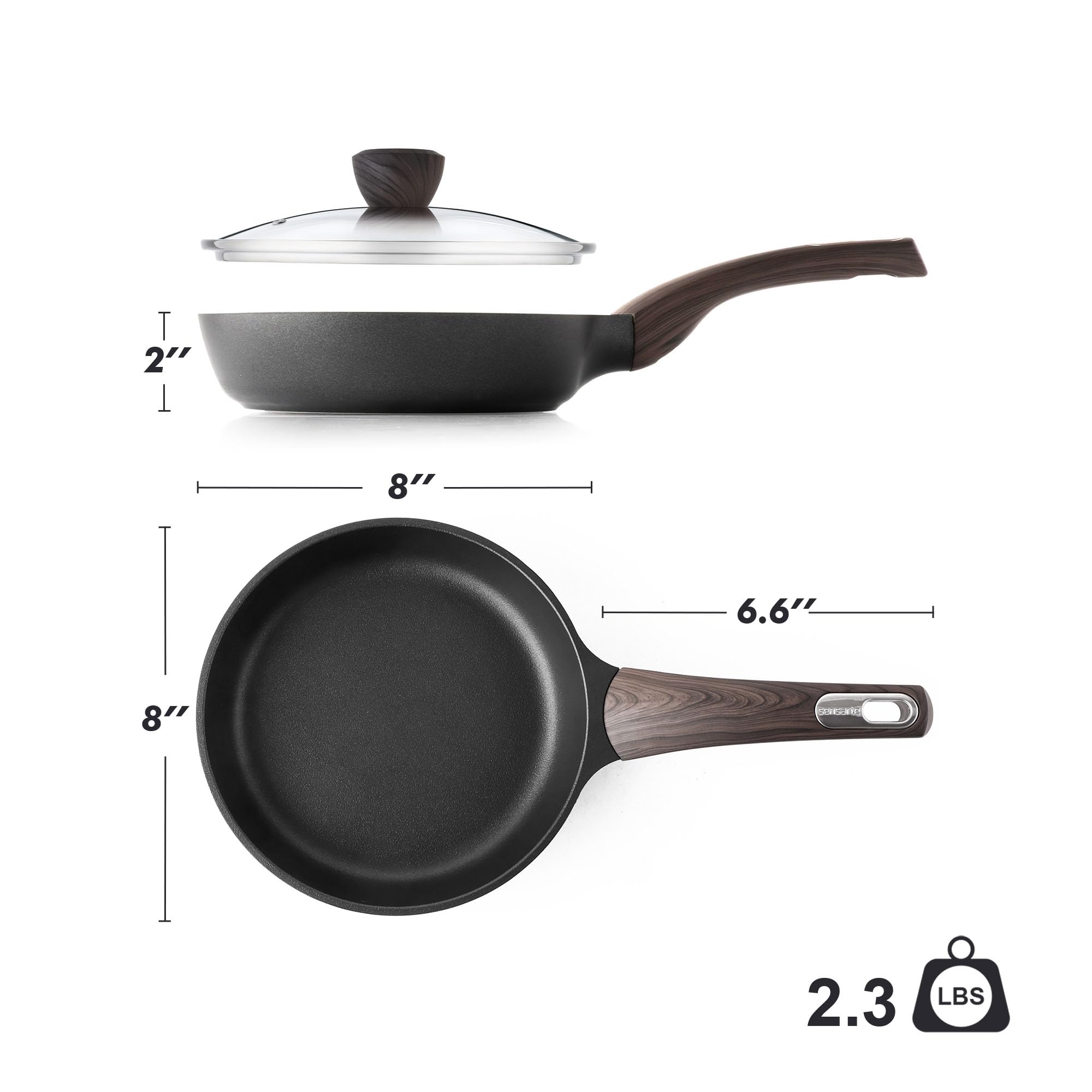 SENSARTE sartén con tapa ideal para huevos y verduras