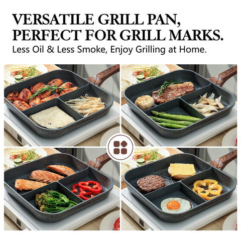 SENSARTE diseño compacto para cocinar tres platos al mismo tiempo.