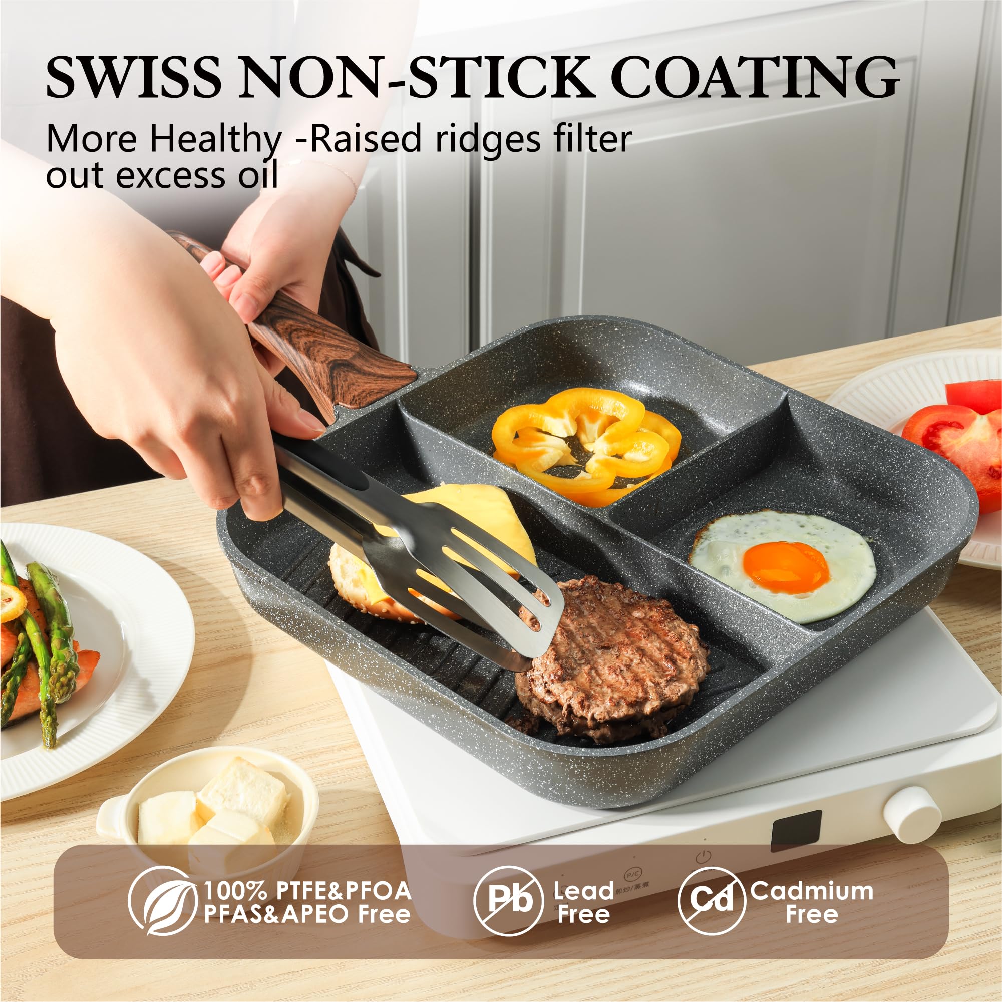 SENSARTE sartén con mango ergonómico cómodo y resistente al calor.