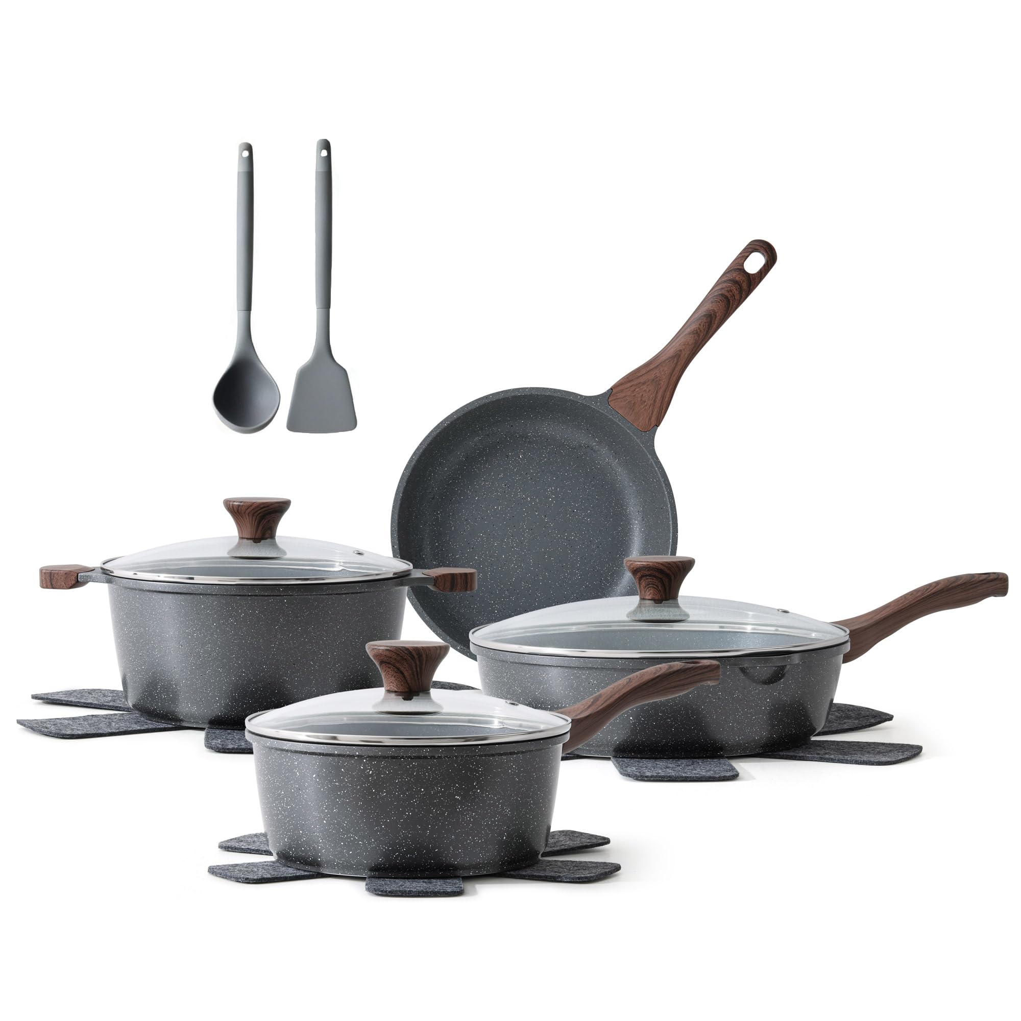 SENSARTE set de cocina antiadherente: cocción uniforme con poco aceite.