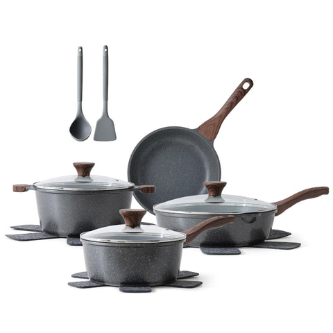 SENSARTE set de cocina antiadherente: cocción uniforme con poco aceite.