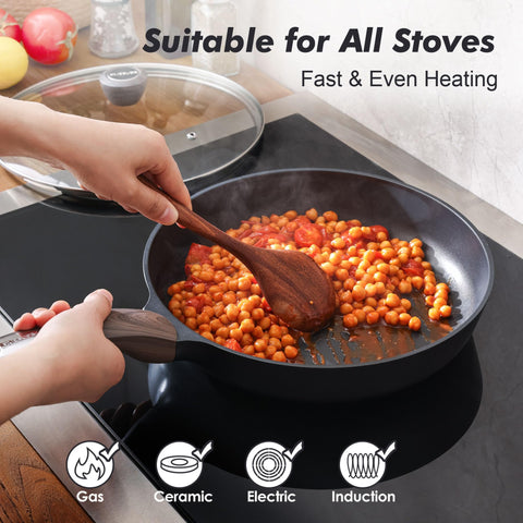 SENSARTE sartén antiadherente con deslizamiento suave para facilitar cocinar.