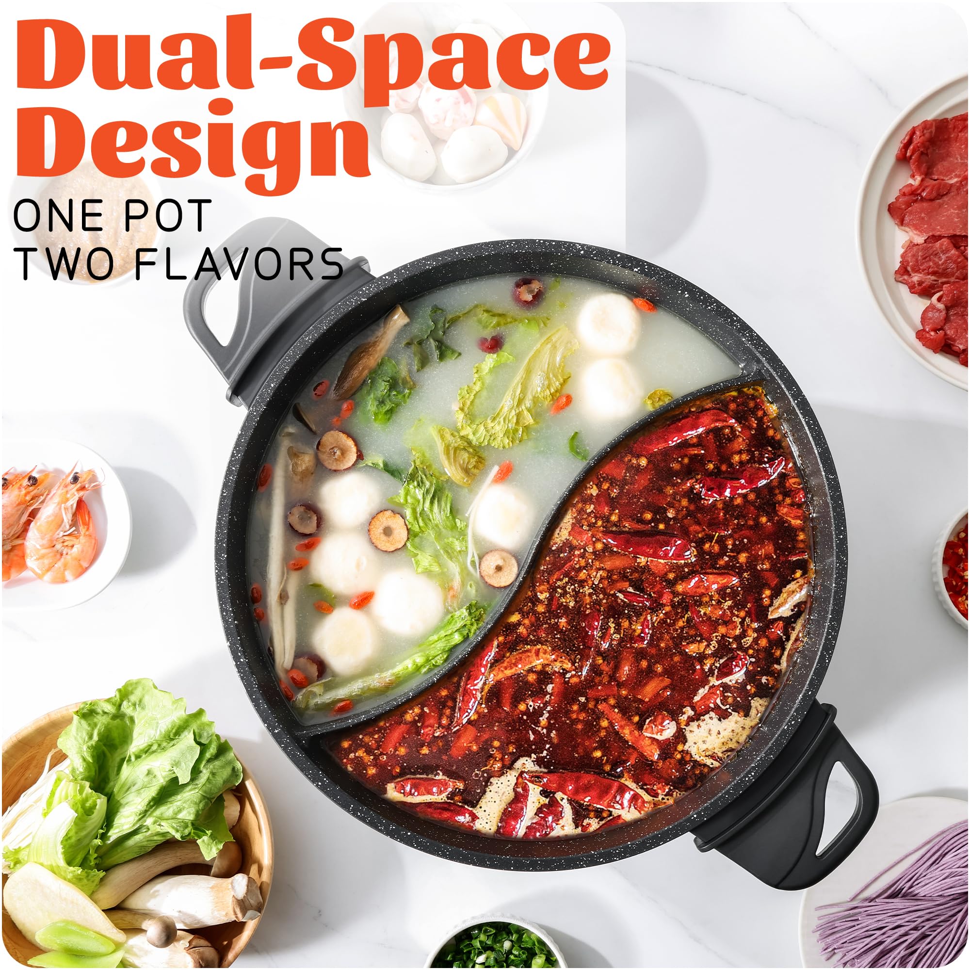 Senschef TWIN dos caldos con divisor, sabores separados para cada plato.
