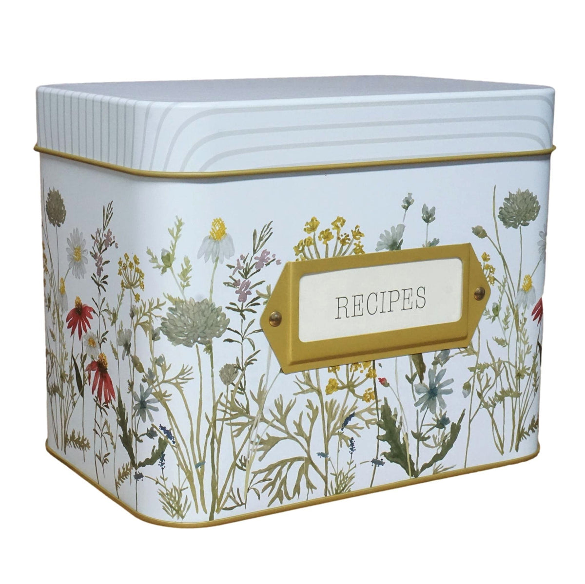 SENSORY4U tin de recetas con diseño floral silvestre para ordenar recetas