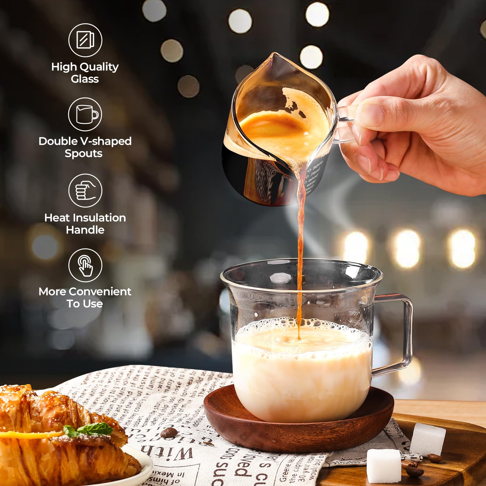 Sentvend taza espresso cristal claro, apta para variación de temperaturas y uso diario.