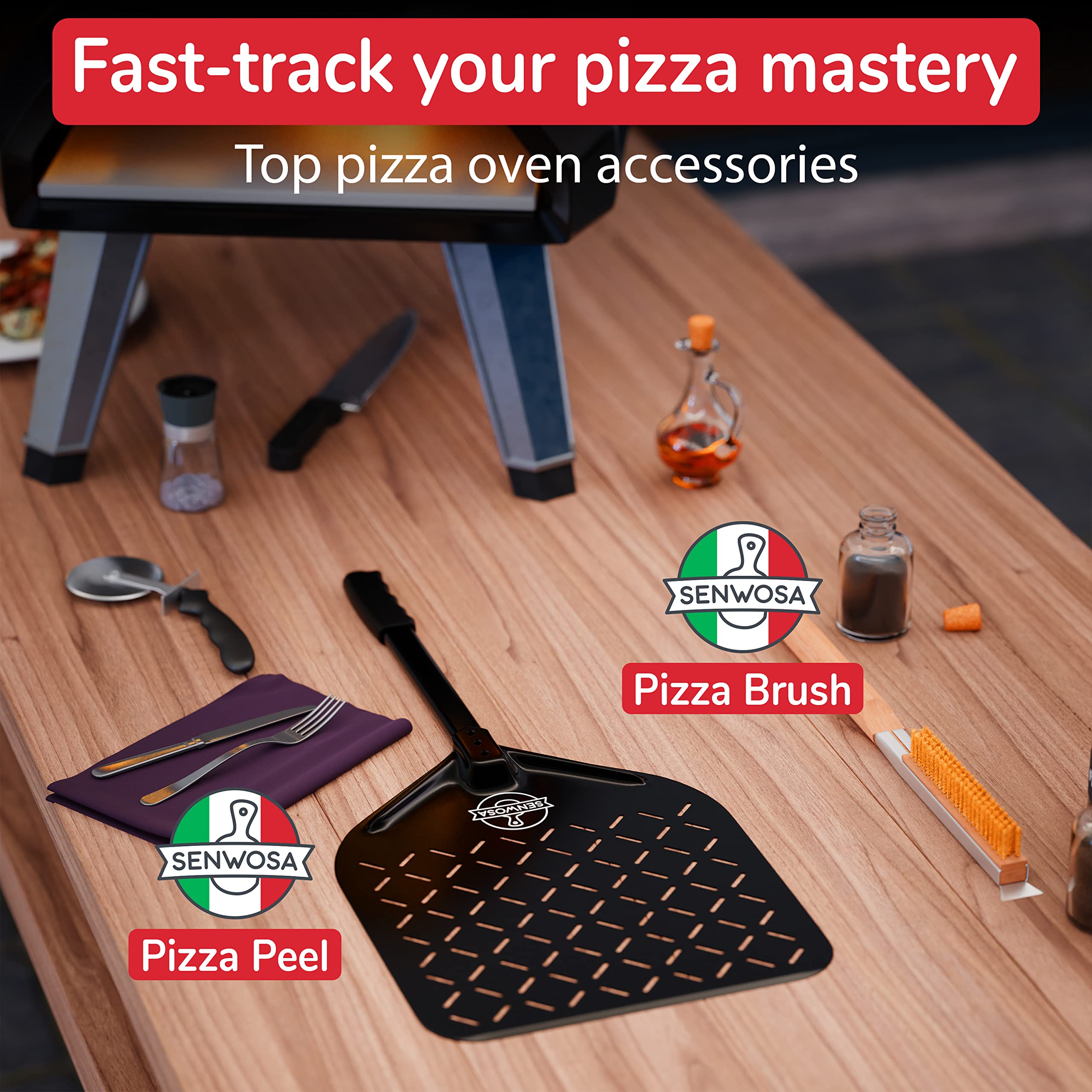Senwosa kit limpieza horno pizza todo-en-uno facilita mantenimiento.