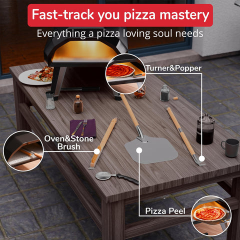 Senwosa paleta burbujeante y giro para manipular la pizza sin quemarse.