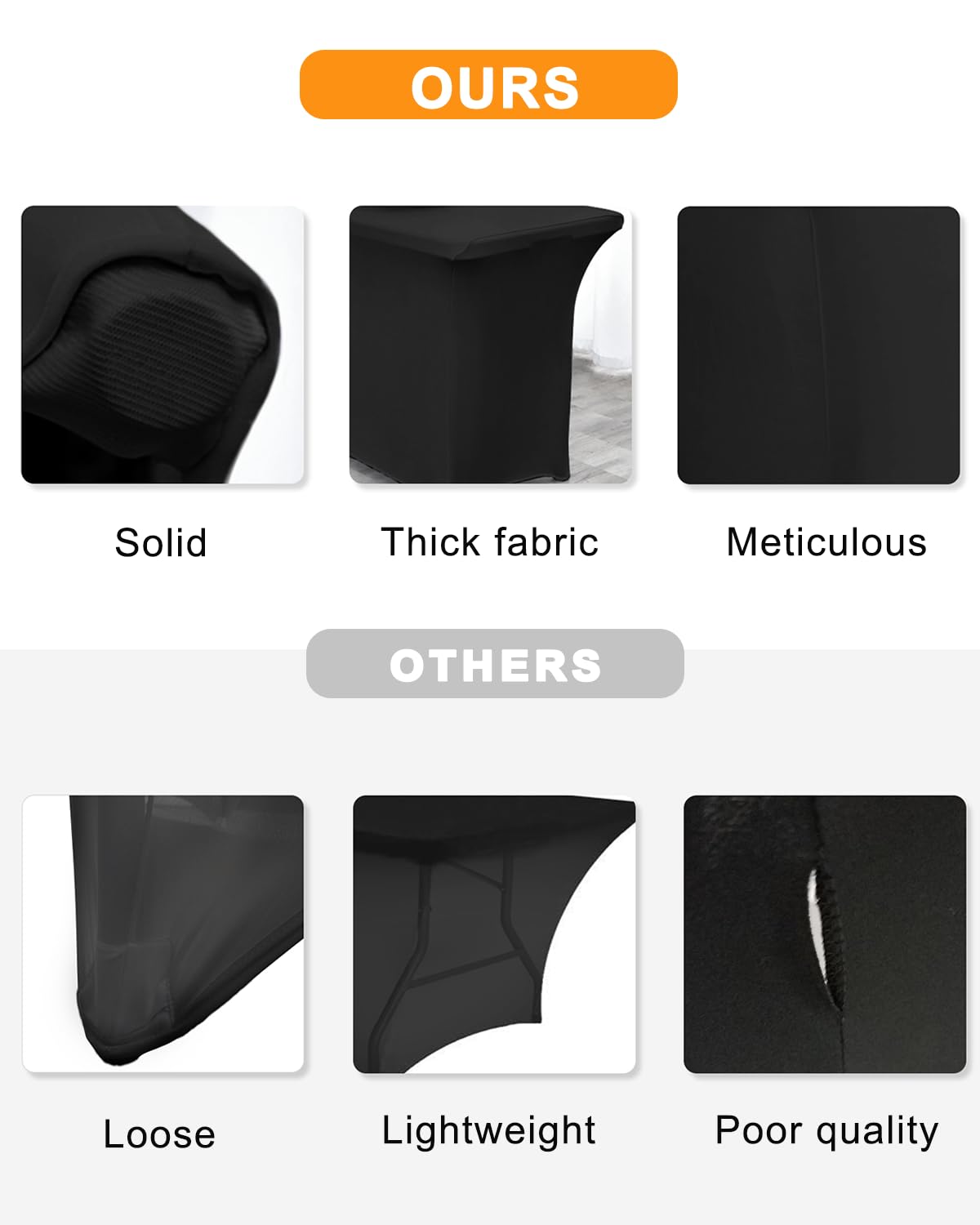 Color negro uniforme SEPARO para combinaciones elegantes en banquetes.