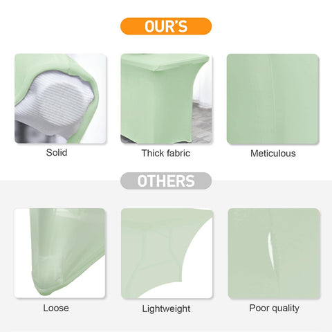 SEPARO mantel spandex 6 pies verde salvia, ideal para interiores y exteriores