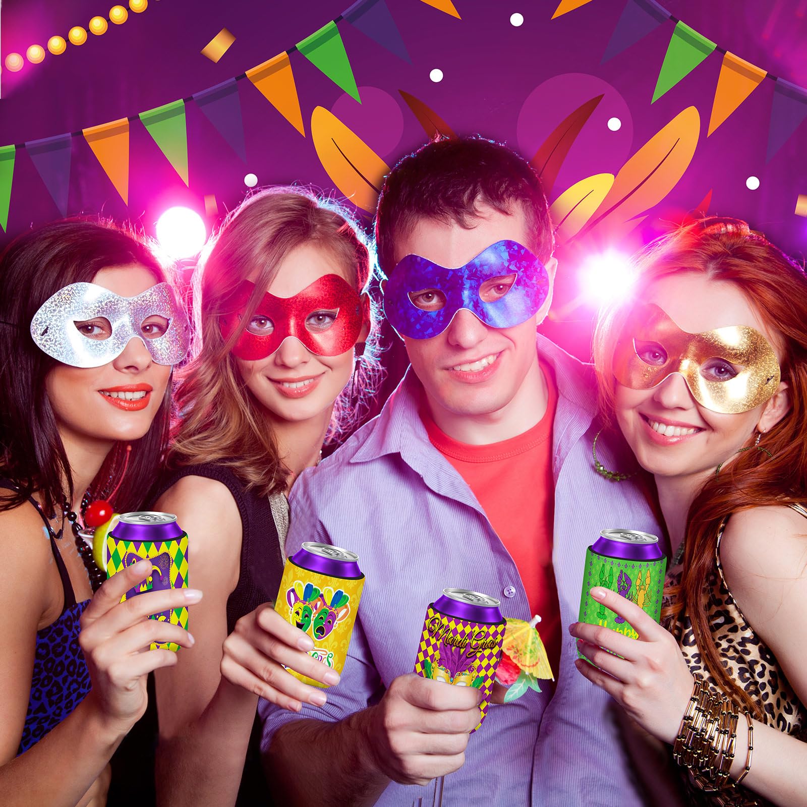 SEPGLITTER fundas para latas 12-16 onzas, tamaño cómodo para bebidas.