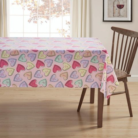 Mantel Serafina Home con corazones de amor, protege la mesa en cenas festivas