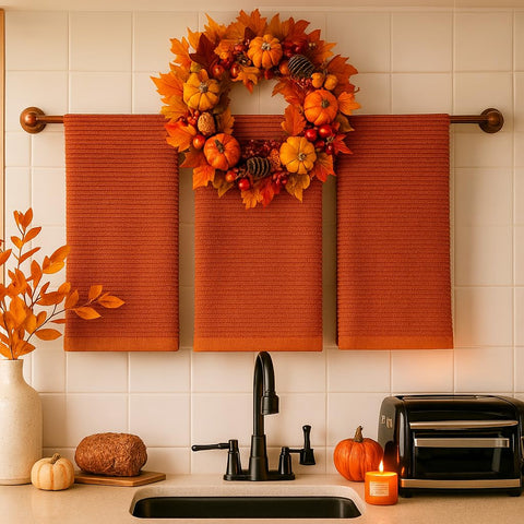Serafina Home toallas de cocina algodon 100 por ciento, textura suave para manos.