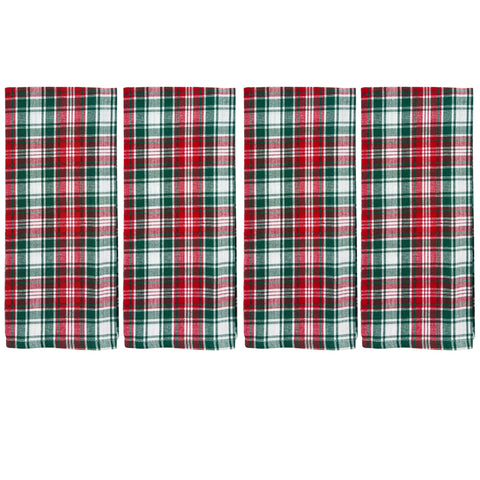Serafina Home toallas de cocina con diseño de cuadros rojos y verdes para Navidad.