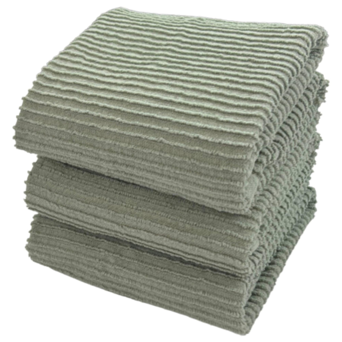 Serafina Home toallas verde salvia con lazo para colgar, ideal para secar platos y manos.