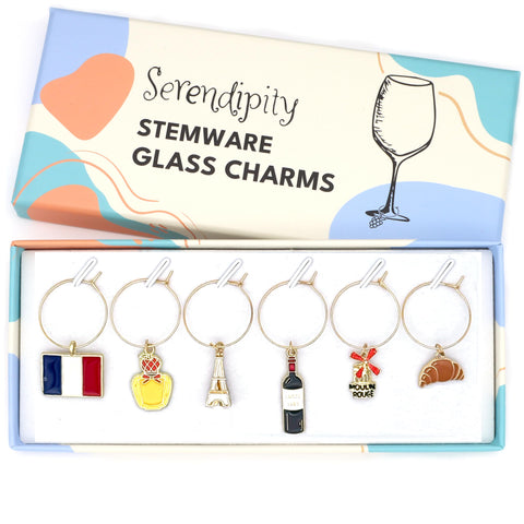 Serendipity charms Bandera Francia, ayuda a identificar copas en reuniones.