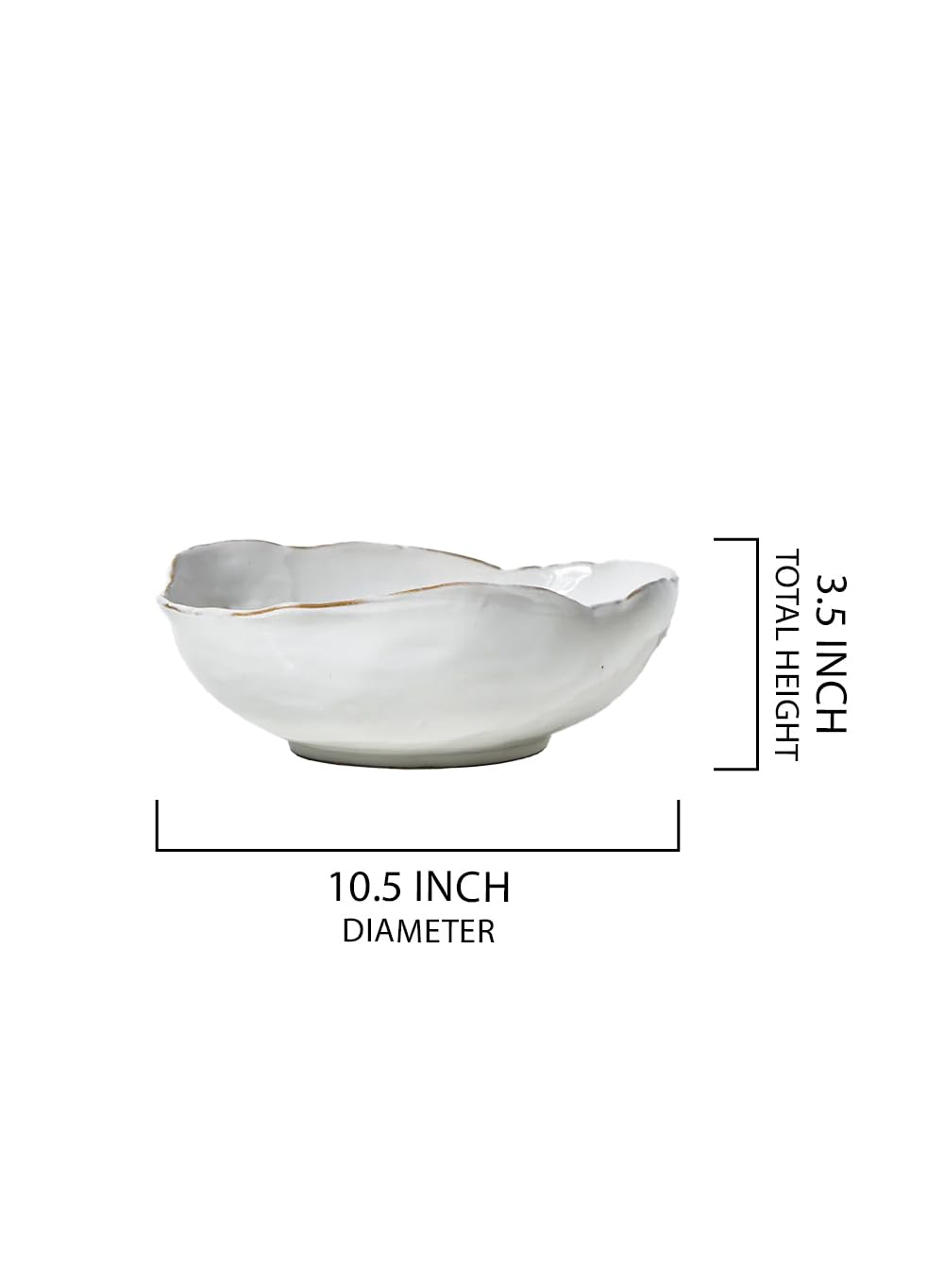Cuenco cerámico Serene Spaces Living, medidas 10,5 x 8,5 x 3,5 pulgadas