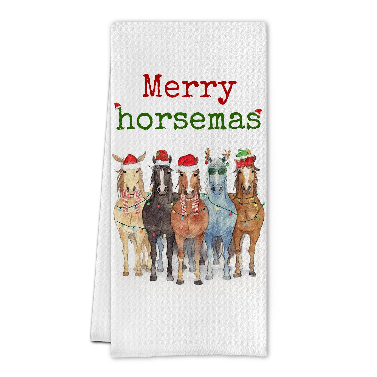 SereneHanctuary: toallas cocina navidad caballos, suave microfibra para secar platos.