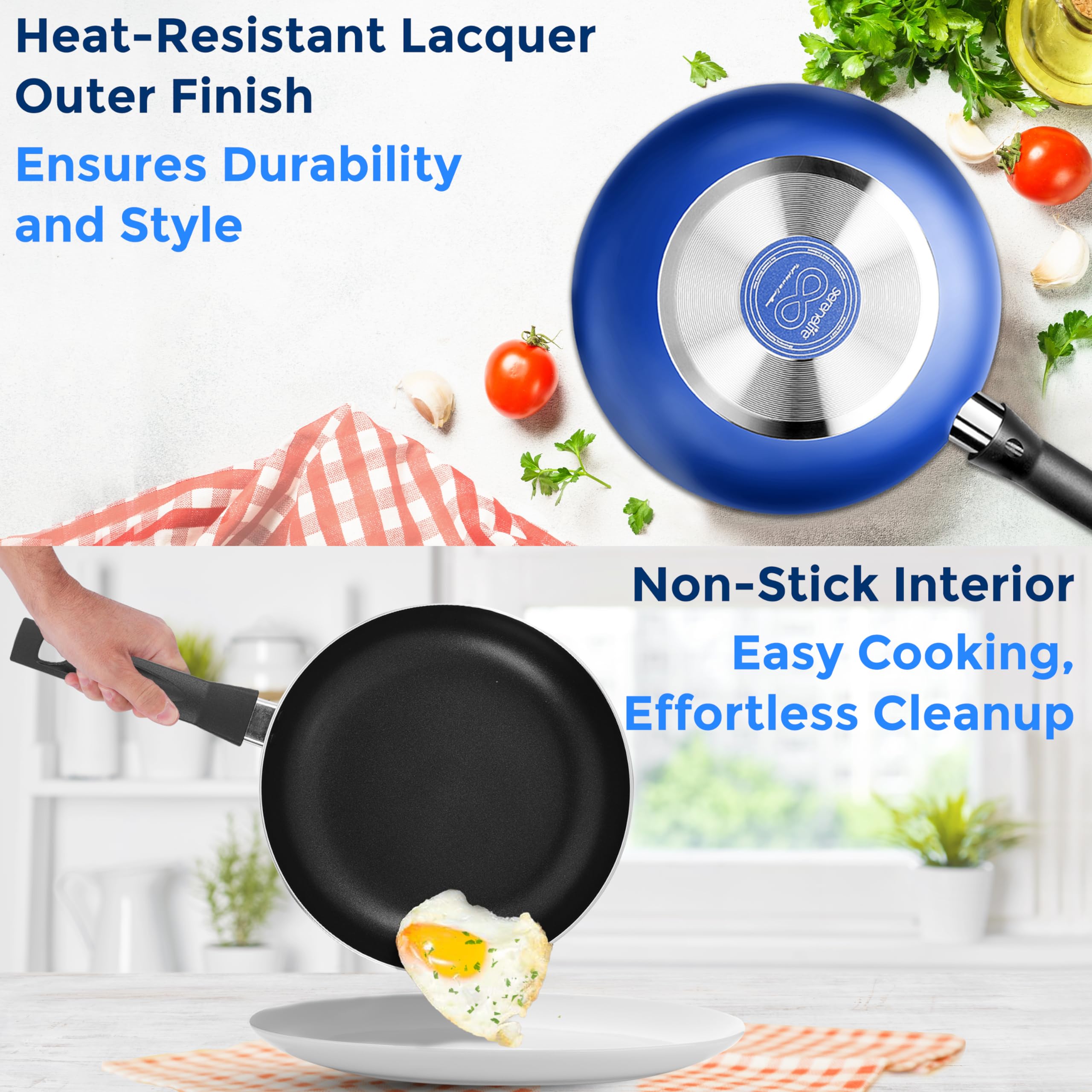 SereneLife sartén para saltear de 2,5 qt con tapa