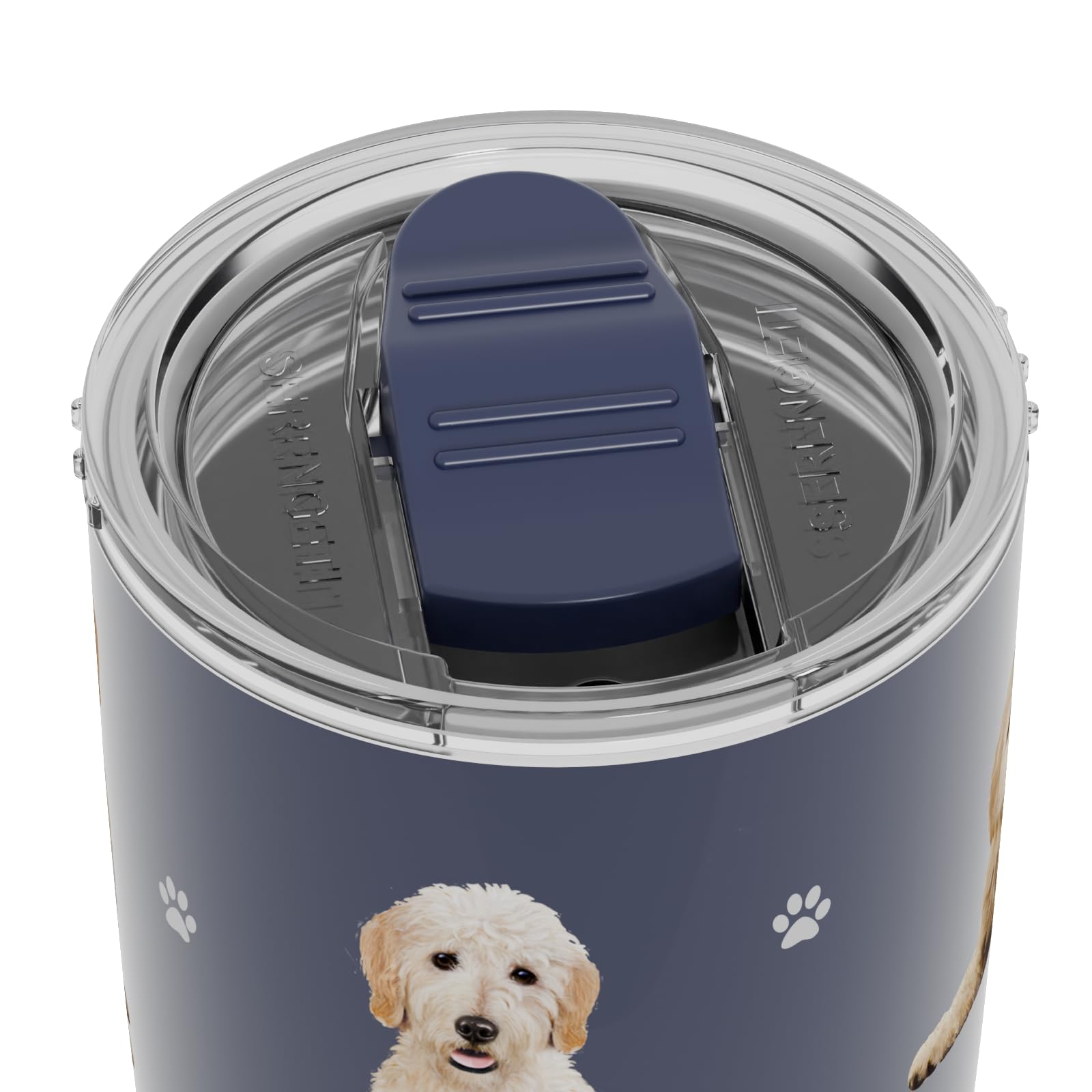 SERENGETI Goldendoodle Tumbler acabado duradero que no se descasca