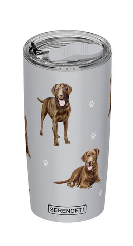 SERENGETI Labrador Tumbler con dibujo 3D realista, ideal para amantes de labradores.