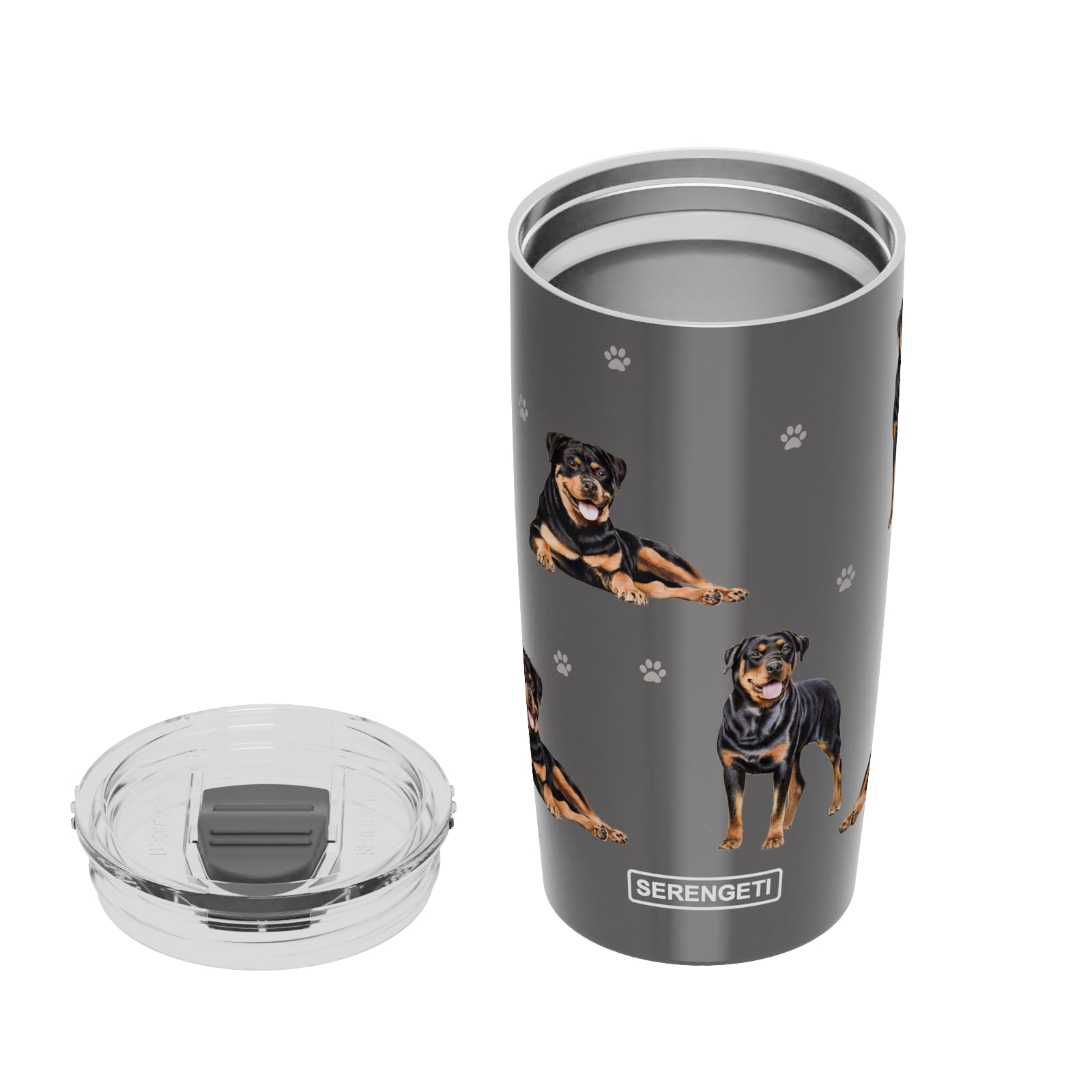 SERENGETI Rottweiler: vaso termo aislado de doble pared para conservar temperatura.