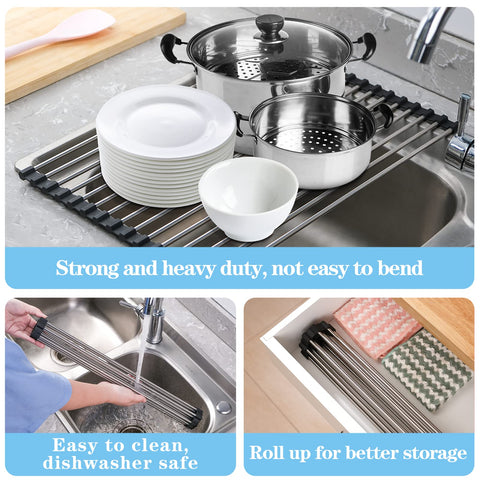 Seropy escurridor enrollable resistente al calor hasta 204 °C.